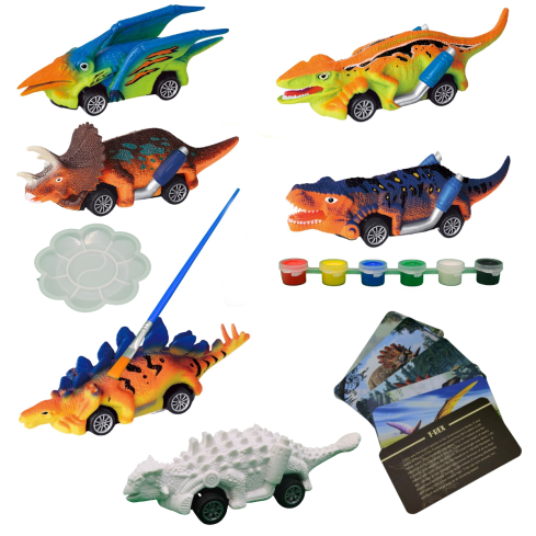 Mu Bear & Co- 6 Painting Dino Cars