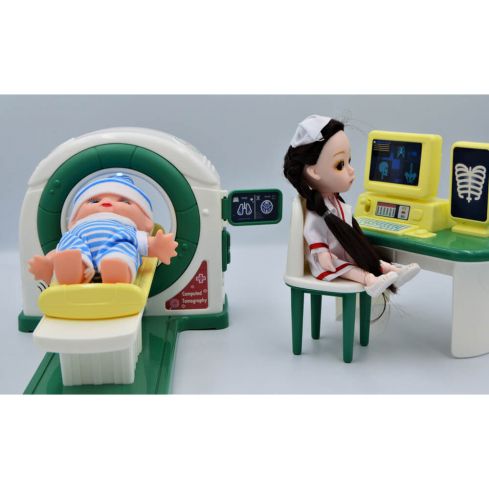 Mu Bear & Co Medical Playset with functioning simulation Brain Scan Machine and Computer Terminal