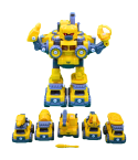 Mu Bear & Co 5 in 1 Takeapart Construction Trucks that can be built into a Transformer Robot